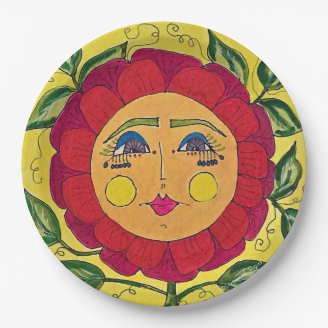 Pansy Flower Girl Paper-Teller Pappteller (Vorderseite)
