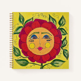 Pansy Flower Girl Spiral Notebook Notizbuch