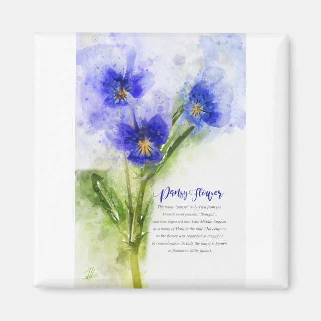 Pansy Flowers Magnet (Vorne)