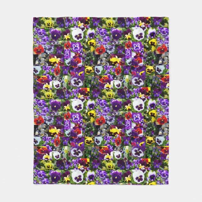 Pansy FotoCollage, Fleecedecke (Vorderseite)