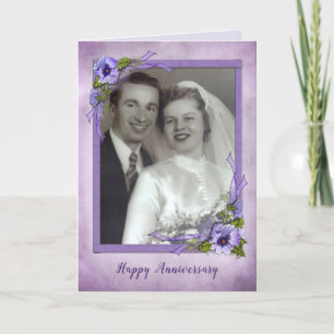 Pansy-Fotorahmen für das Paar annivervary Karte