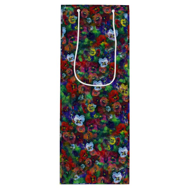 Pansy Gift bag (rot) Geschenktüte Für Weinflaschen (Vorderseite)