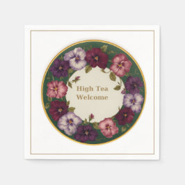 Pansy-High-Tea-Servietten • Weiß & Gold Serviette