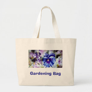 Pansy, im Garten arbeitentasche Jumbo Stoffbeutel