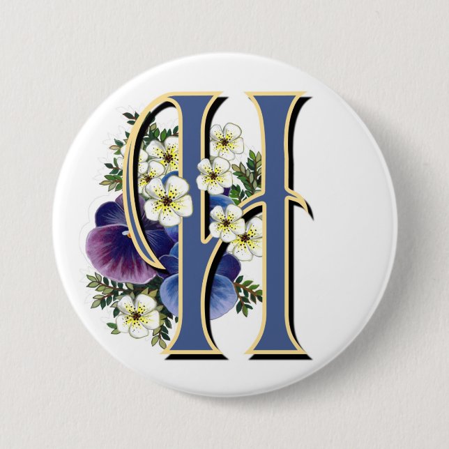 Pansy-Initiale - H Button (Vorderseite)