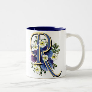 Pansy-Initiale - R Zweifarbige Tasse