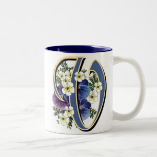 Pansy-Initiale - V Zweifarbige Tasse