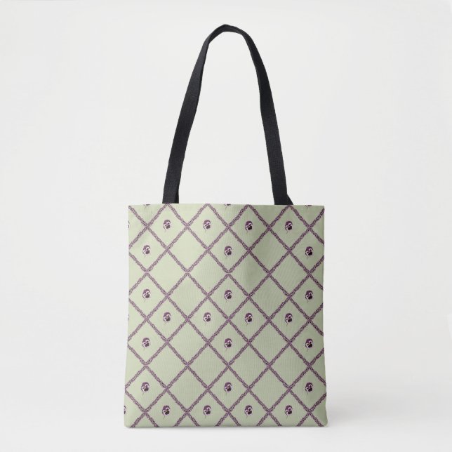 Pansy Lattice All over print tote.  Tasche (Vorderseite)