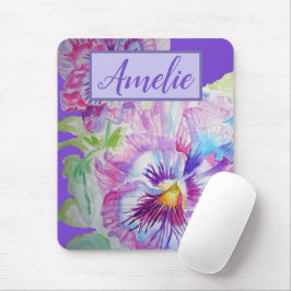 Pansy Lila Watercolor Hübsche Blume Mousepad