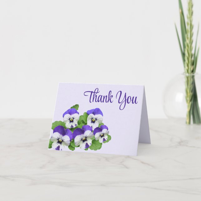 Pansy Lilac Lila Party Event Blume anpassbar Dankeskarte (Vorderseite)