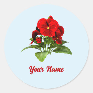 Pansy Lover Floral Personalisiert Custom Runder Aufkleber