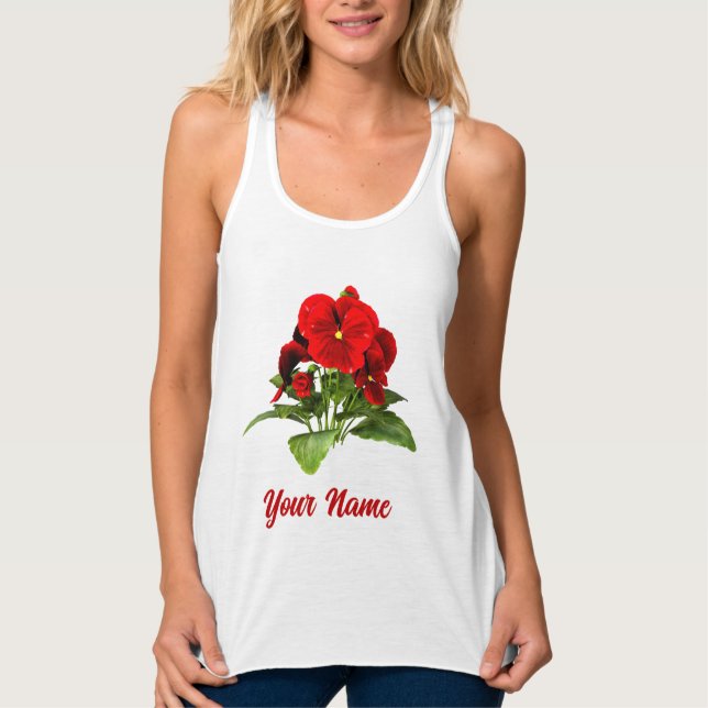 Pansy Lover Floral Personalisiert Custom Tank Top (Vorderseite)