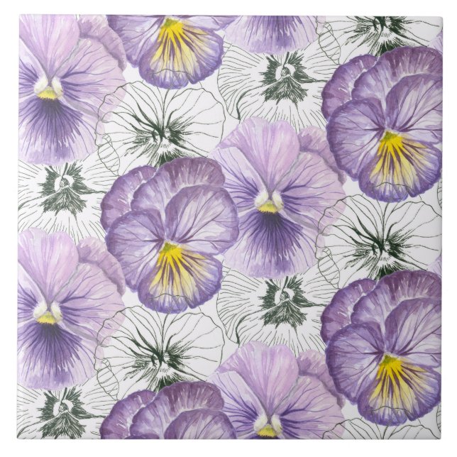 Pansy-Muster Fliese (Vorderseite)