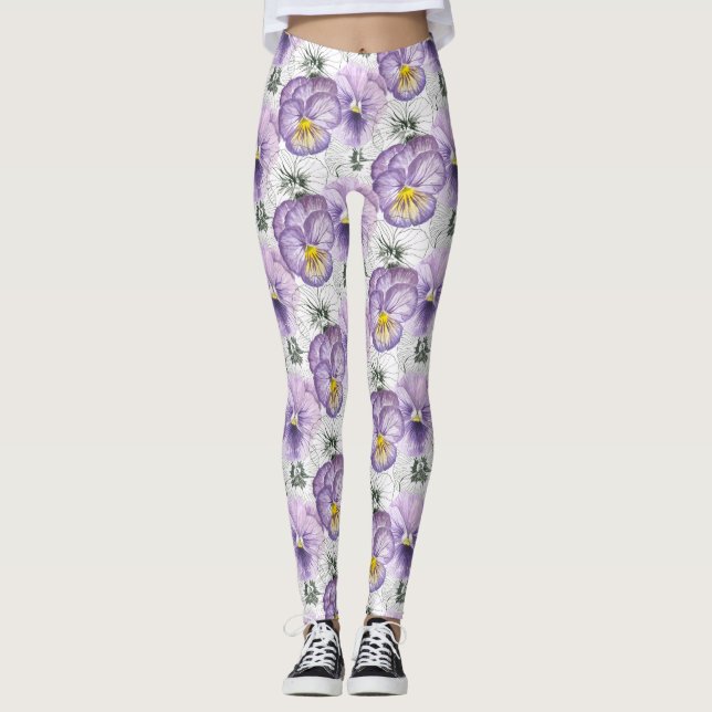 Pansy-Muster Leggings (Vorderseite)