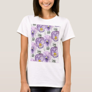 Pansy-Muster T-Shirt