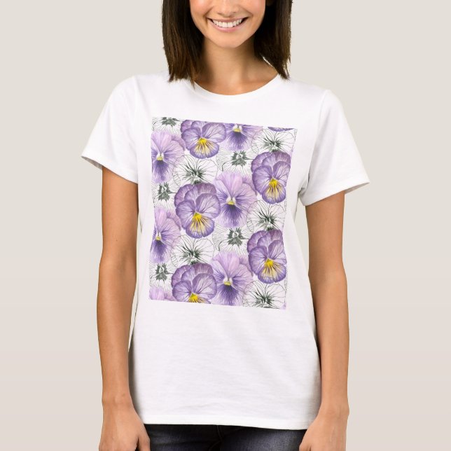 Pansy-Muster T-Shirt (Vorderseite)