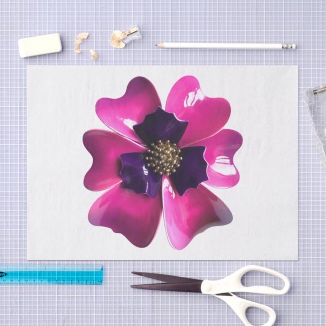 Pansy oder Orchid Blume - Retro 60er Summer BIG Seidenpapier (Handwerk)