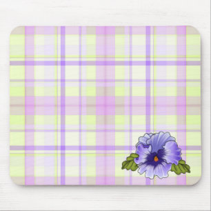 Pansy On Plaid Mousepad