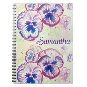 Pansy Panies Purple Flowers Notizblock