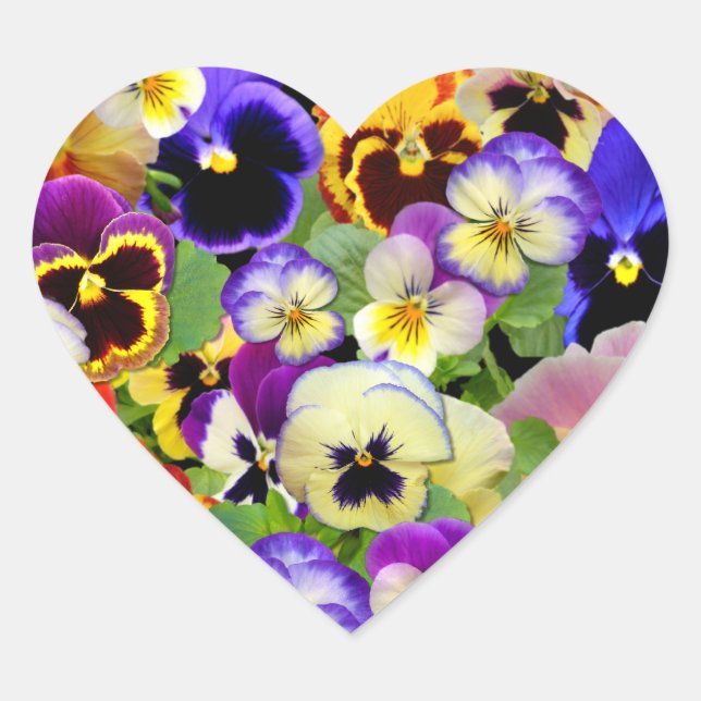 PANSY PATCHWORK Herz-Aufkleber (Vorderseite)