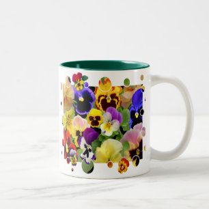 PANSY PATCHWORK ~ Zwei Tone-Tasse Zweifarbige Tasse