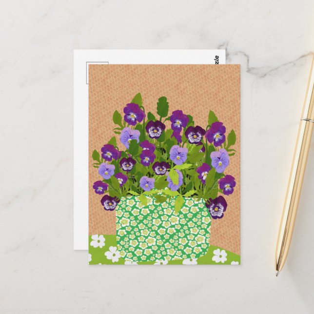 Pansy Postcard Postkarte (Vorderseite/Rückseite Beispiel)