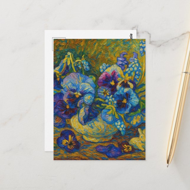 Pansy Postcard Postkarte (Vorderseite/Rückseite Beispiel)