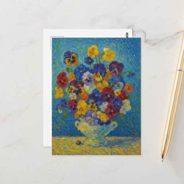 Pansy Postcard Postkarte (Vorderseite/Rückseite Beispiel)