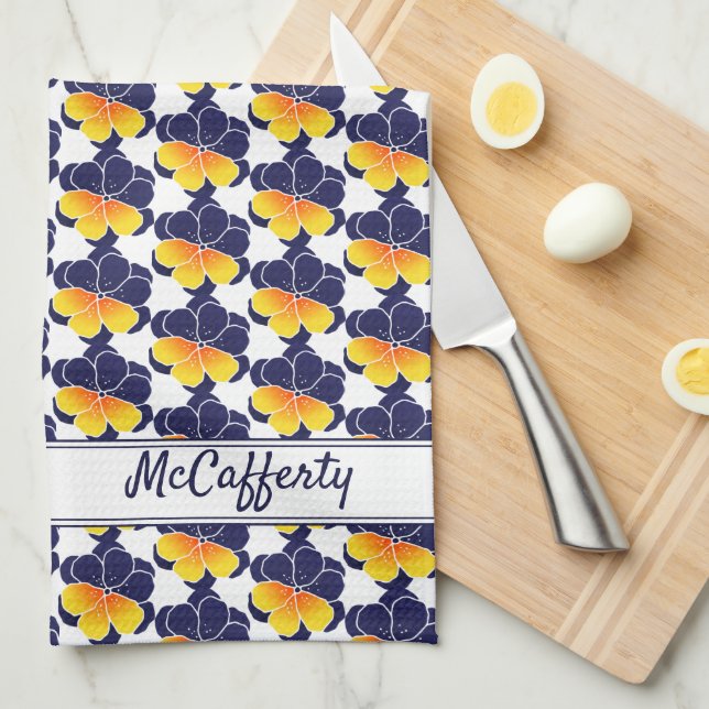 Pansy Power Geschirrtuch (Viertel Falte)