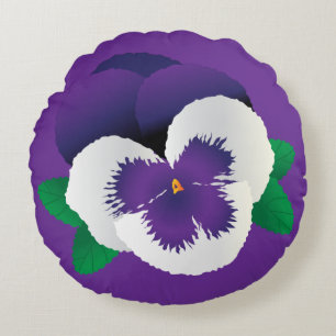 Pansy Round Pillow Rundes Kissen