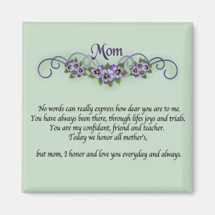 Pansy Scrolls Muttertag Magnet
