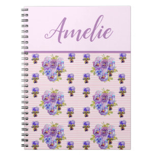 Pansy Shabby Viola Lila Vintage Blume Notizblock