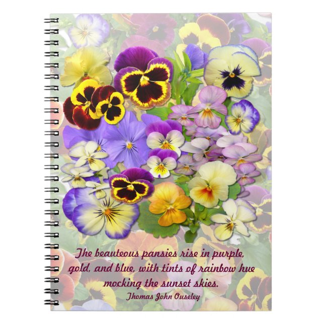 Pansy Spray # 2 Note Book with Quote Notizblock (Vorderseite)