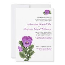 Pansy Spring Floral Foral Faire-part de mariage