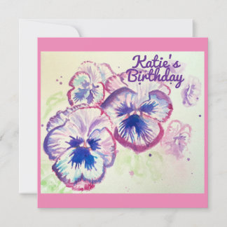 Pansy Stiefmütterchen Lila Blume Blumenrosa Einladung