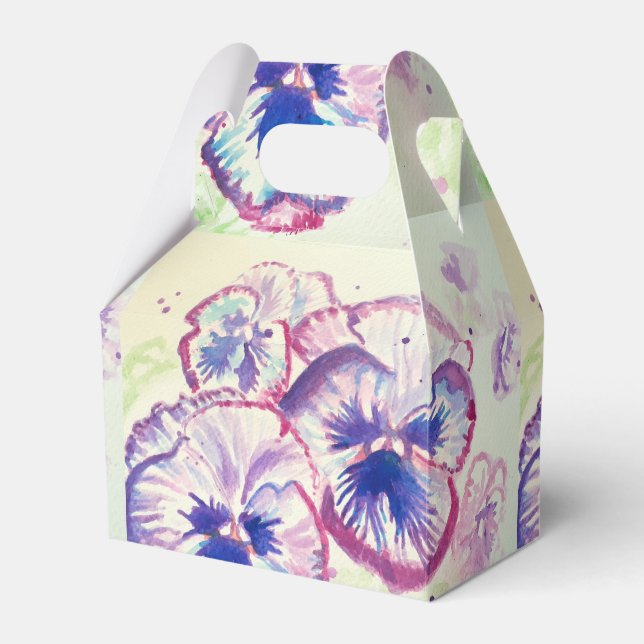 Pansy Stiefmütterchen Lila Blume Blumenrosa Geschenkschachtel (Vorderseite)