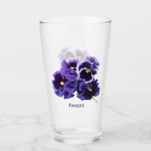 Pansy-Trinkglas mit Namen