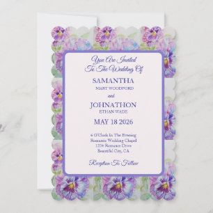 Pansy Watercolor Blume Blumenzwiebeln Einladung