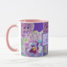 Pansy Watercolor Floral Hübsche Lila Blume Tasse