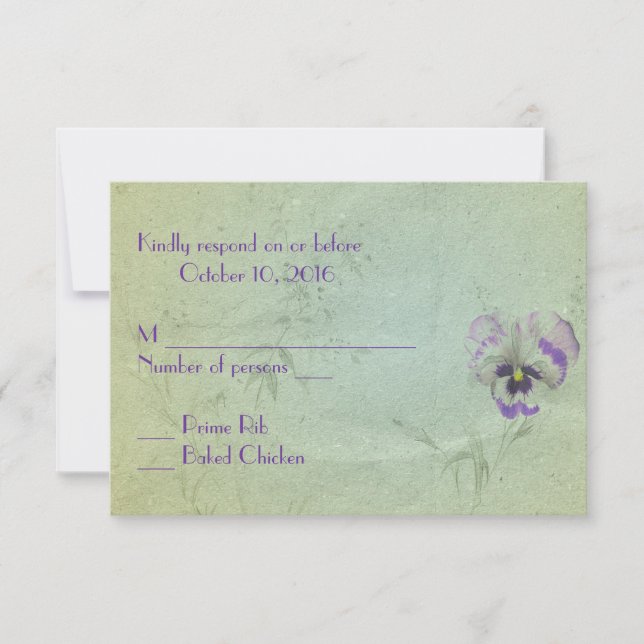 Pansy Wedding RSVP (Vorderseite)