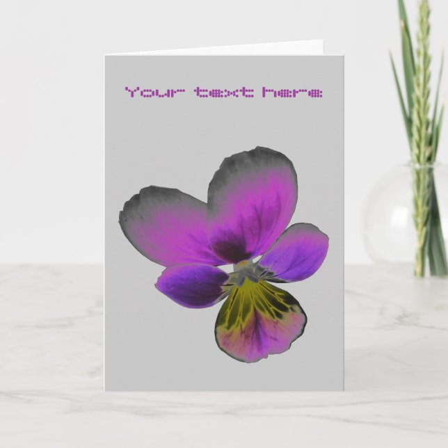 Pansy Wild Dark Lila Custom Grußkarte Karte (Vorderseite)