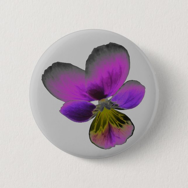 Pansy Wild Dark Lila Sticker Button (Vorderseite)