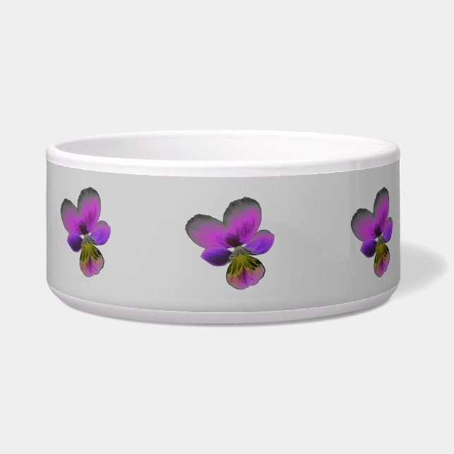 Pansy-wilde dunkle lila Hundeschüssel Napf (Vorderseite)