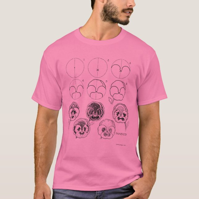 Pansy zeichnend Lektion / Schmetterling Flügel Des T-Shirt (Vorderseite)