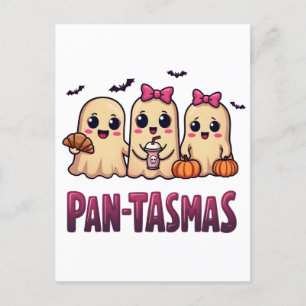 Pantasmas Funny Ghost Groovy Retro Halloween Postkarte