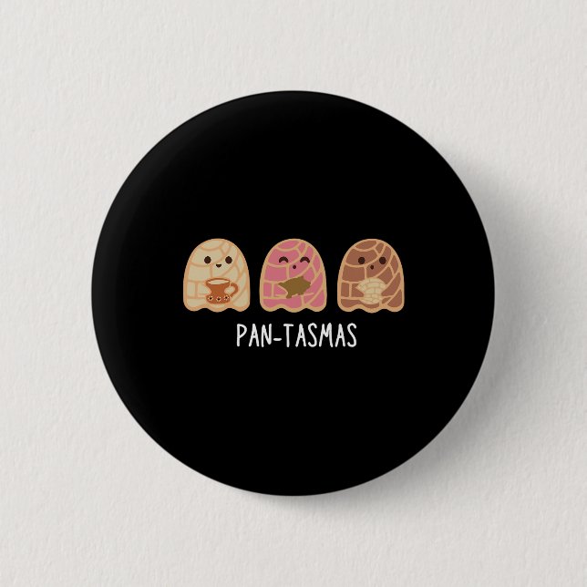 Pantasmas Ghost Funny Spooky Conchas Mexican Ghost Button (Vorderseite)