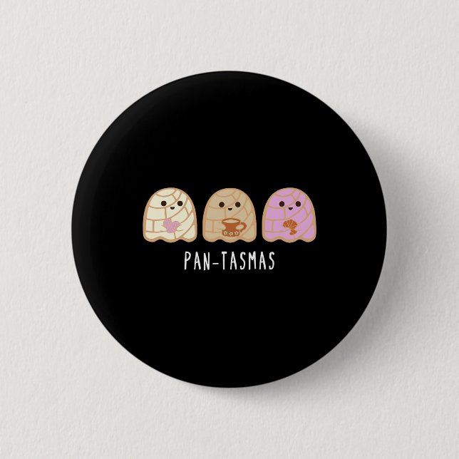 Pantasmas Ghost Funny Spooky Conchas Mexican Ghost Button (Vorderseite)