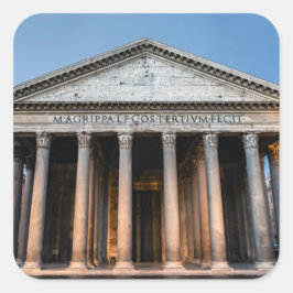 Pantheon, Heiliger Tempel im Morgengrauen - Rom, I Quadratischer Aufkleber