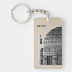 Pantheon-klassische Architektur personalisiert Schlüsselanhänger
