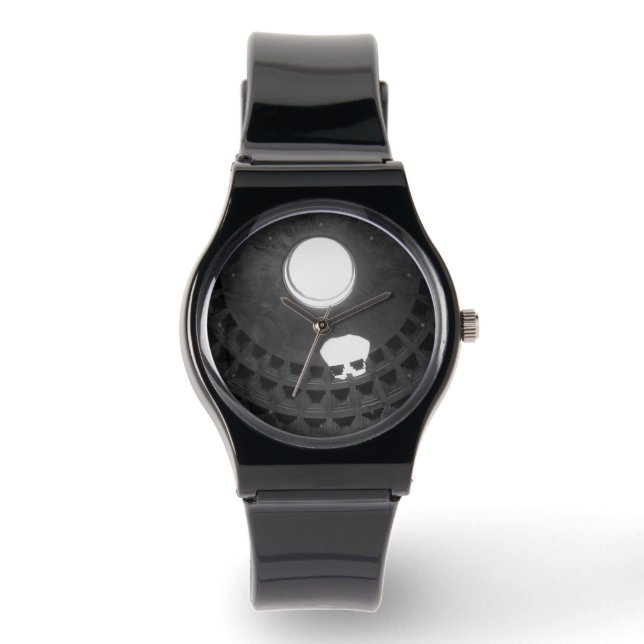 Pantheon Light Skull Rom Italien Schwarz-Weiß Armbanduhr (Vorderseite)